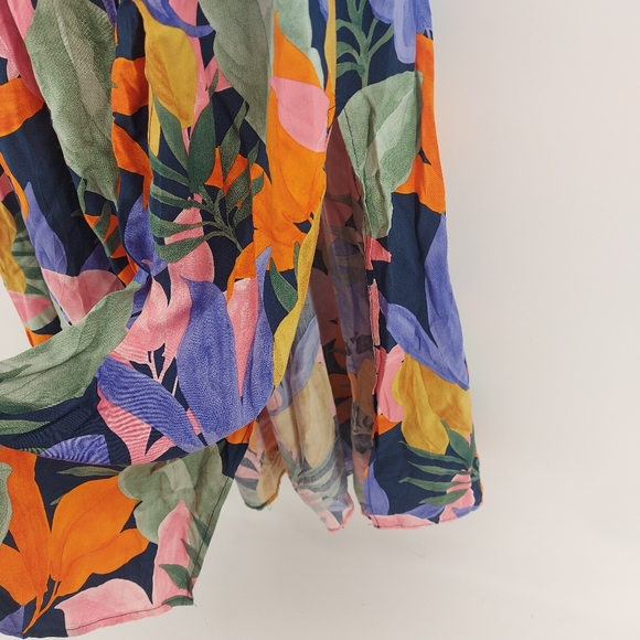 Abel the label Leonard Floral Leaf Maxi Skirt Slits Size Small - Picture 5 of 7